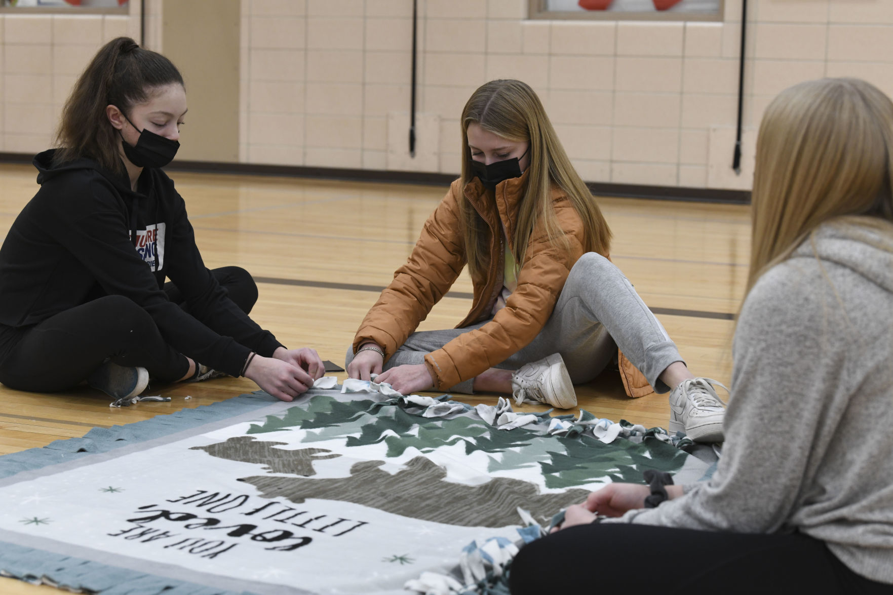 Fleece blanket assembly at Lance Middle School